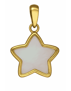 Colgante en oro 18k en forma de estrella con nácar - Oro Amarillo 18K