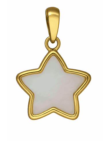 Colgante en oro 18k en forma de estrella con nácar - Oro Amarillo 18K