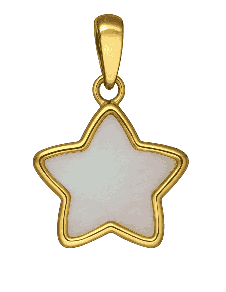 Colgante en oro 18k en forma de estrella con nácar - Oro Amarillo 18K