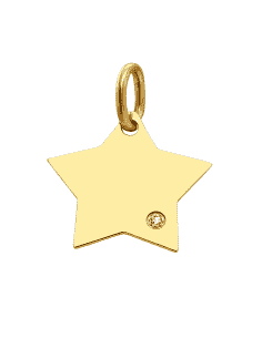 Colgante en oro Estrella con Circonita - Oro amarillo 18K