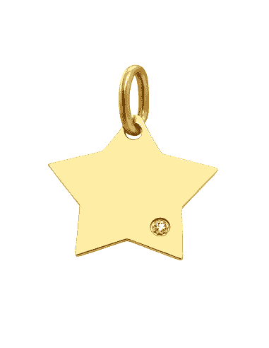 Colgante en oro Estrella con Circonita - Oro amarillo 18K