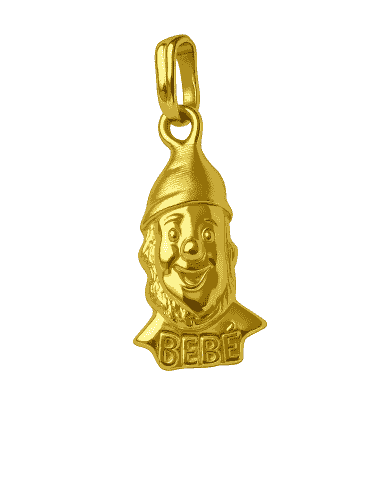 Colgante de Oro con Figura Infantil y Grabado "BEBÉ" - Oro Amarillo 18K