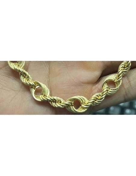 Cadena trenzada o Cordón Salomónico Unisex - Oro Amarillo 18K