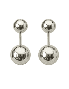 Pendientes para Mujer en Oro Blanco Doble  Bola  8 mm y 10mm - Oro Blanco 18K