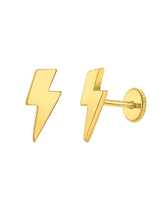 Pendientes para Niña en oro con forma de Rayo - Oro Amarillo 18K