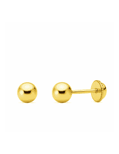 Pendientes para Niña en oro  Bola 3mm - Oro Amarillo 18K