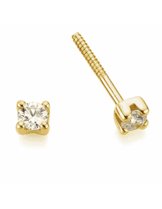 Pendientes para Niña Oro con circonita 2.5 mm - Oro Amarillo 18K