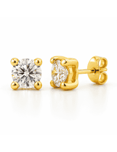 Pendientes Universal en oro con circonita 4.5 mm - Oro amarillo 18K