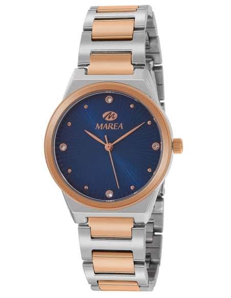 Reloj para Mujer Bicolor con Esfera Azul y Detalles en Oro Rosa - Marea B41280/3