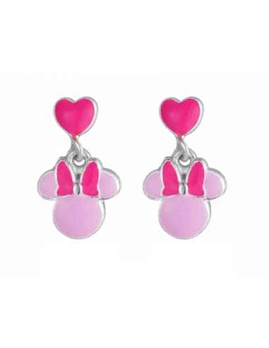 Pendientes Minnie Corazón en Plata de Ley con...