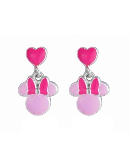 Pendientes Minnie Corazón en Plata de Ley con Esmalte - Disney ES00111SL.CS