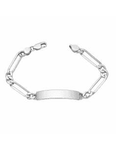 Pulsera esclava de  plata de ley con eslabones combinados - Plata 925