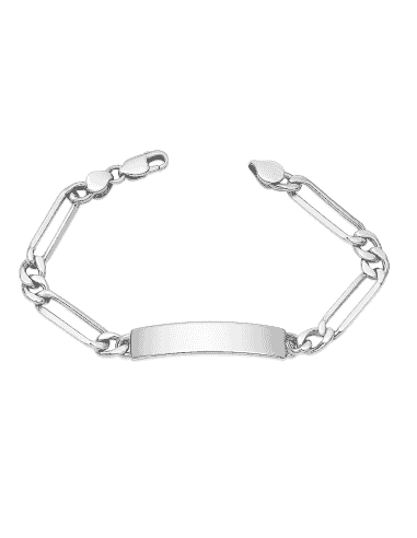 Pulsera esclava de  plata de ley con eslabones combinados - Plata 925