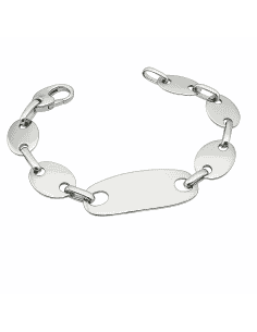 Pulsera esclava en plata de ley con eslabones ovalados - Plata 925