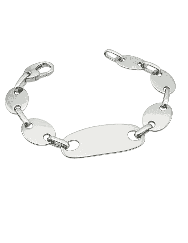 Pulsera esclava en plata de ley con eslabones ovalados - Plata 925