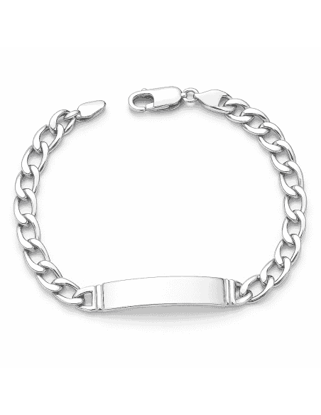Pulsera esclava de plata de ley con eslabones redondeados - Plata 925