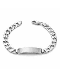 Pulsera esclava de plata de ley con eslabones  gourmette cuadrada  - Plata 925