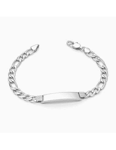 Pulsera esclava de Plata con Eslabones 3x1 - Plata 925K