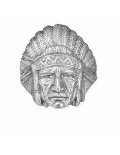Anillo para Hombre de Plata con Diseño de Indio Nativo Americano - Plata 925