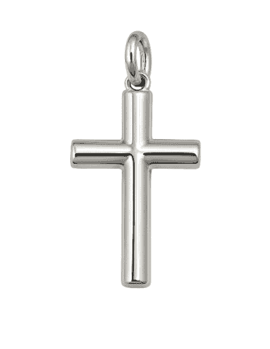 Colgante Cruz Tubular en plata de ley acabado brillo - Hurjo R015901180