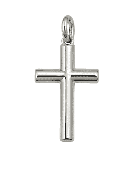 Colgante Cruz Tubular en plata de ley acabado brillo - Hurjo R015901180