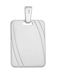 Colgante rectangular de plata de ley con líneas diagonales satinadas - Plata 925