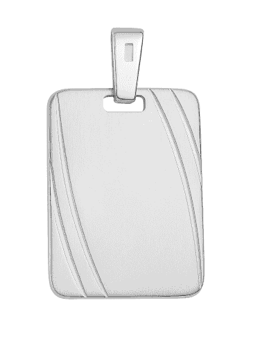 Colgante rectangular de plata de ley con líneas diagonales satinadas - Plata 925