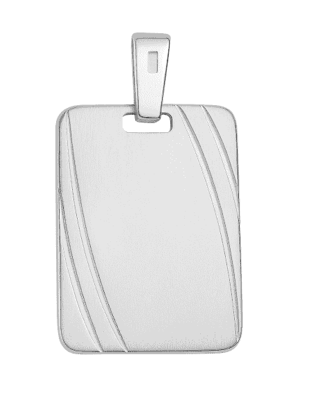 Colgante rectangular de plata de ley con líneas diagonales satinadas - Plata 925
