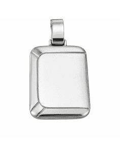 Colgante rectangular en plata de ley con esquinas biseladas - Plata 925