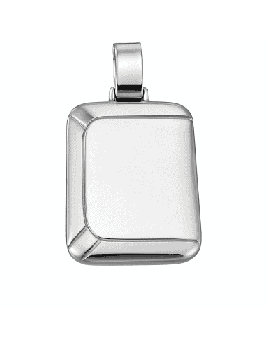 Colgante rectangular en plata de ley con esquinas biseladas - Plata 925