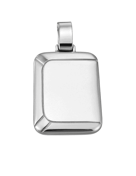 Colgante rectangular en plata de ley con esquinas biseladas - Plata 925