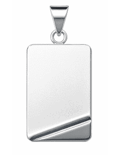Colgante placa rectangular de plata de ley con esquina brillante - Plata 925