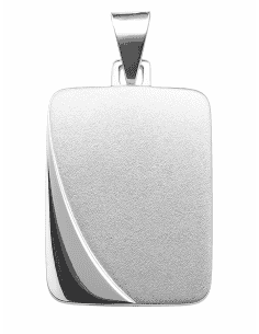 Colgante placa de plata 925 con detalle curvo en brillo - Plata 925