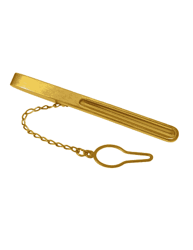 Pisacorbatas de oro frontal curva con adorno de bajorrelieve - Oro Amarillo 18k
