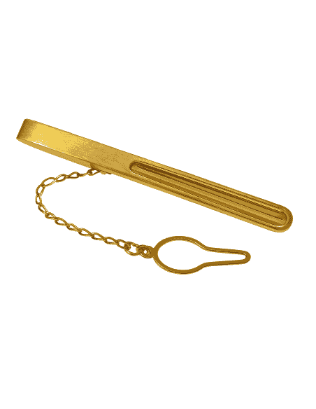 Pisacorbatas de oro frontal curva con adorno de bajorrelieve - Oro Amarillo 18k