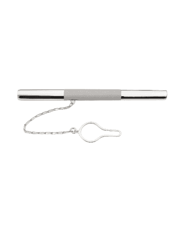 Pisacorbatas de oro Blanco con Detalle Matizado - Oro Blanco 18k