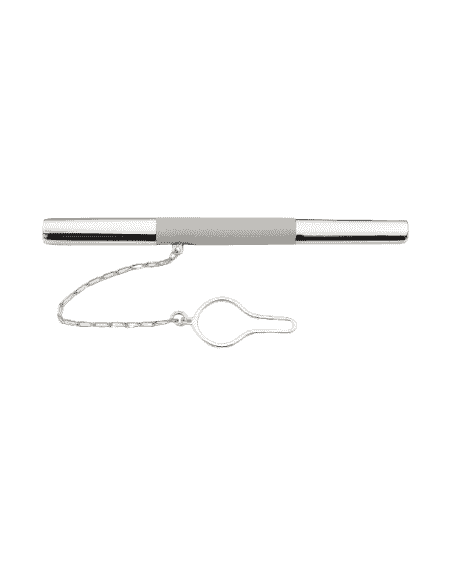 Pisacorbatas de oro Blanco con Detalle Matizado - Oro Blanco 18k
