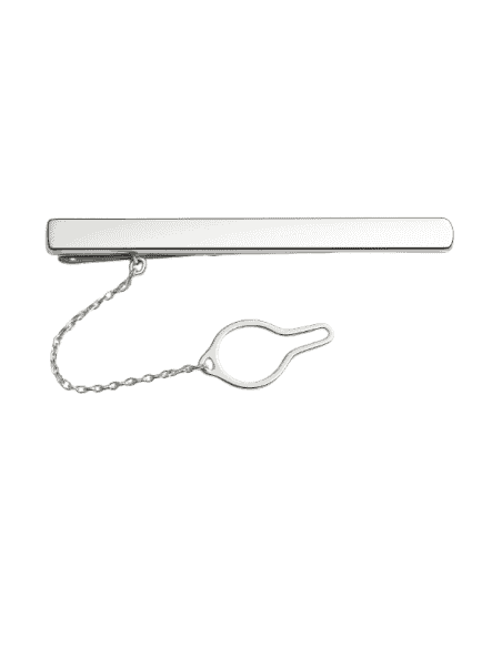 Pisacorbatas de oro Blanco con Barra Lisa – Oro Blanco 18K