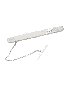 Pisacorbatas de oro blanco con Barra Lisa y Bajorrelieve – Oro Blanco 18K