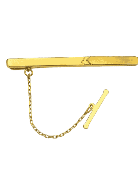 Pisacorbatas de oro amarillo con Adorno en Altorrelieve Mate  – Oro Amarillo 18K