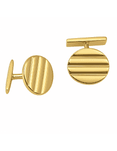 Gemelos Ovalados en Oro con Grabado en Altorrelieve - Oro Amarillo 18K
