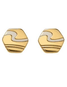 Gemelos Cubre Botones de oro Hexagonales – Oro Amarillo y Blanco18K