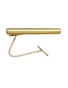 Pisacorbatas de Oro con Altorrelieve Central – Oro Amarillo 18K