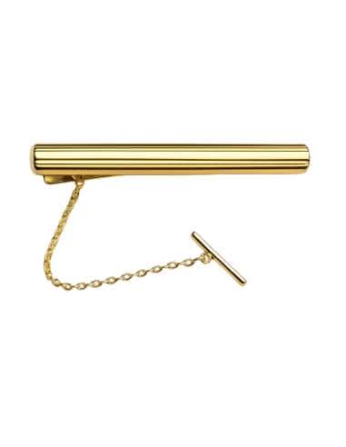 Pisacorbatas de Oro con Altorrelieve Central – Oro Amarillo 18K