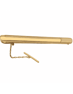 Pisacorbatas de oro con Relieve Lateral y Acabado Arenado – Oro Amarillo 18K