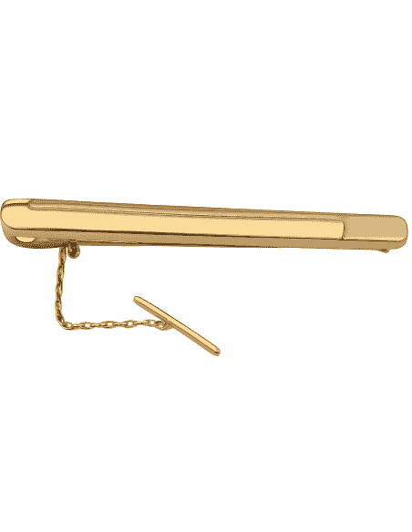 Pisacorbatas de oro con Relieve Lateral y Acabado Arenado – Oro Amarillo 18K