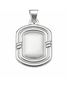 Colgante de Plata Rectangular Grabable con diseño Minimalista - Plata 925K