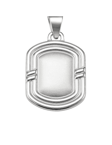 Colgante de Plata Rectangular Grabable con diseño Minimalista - Plata 925K