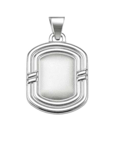 Colgante de Plata Rectangular Grabable con diseño Minimalista - Plata 925K