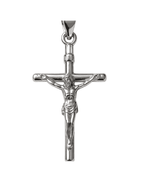 Colgante Cruz con Cristo en Relieve – Plata de ley